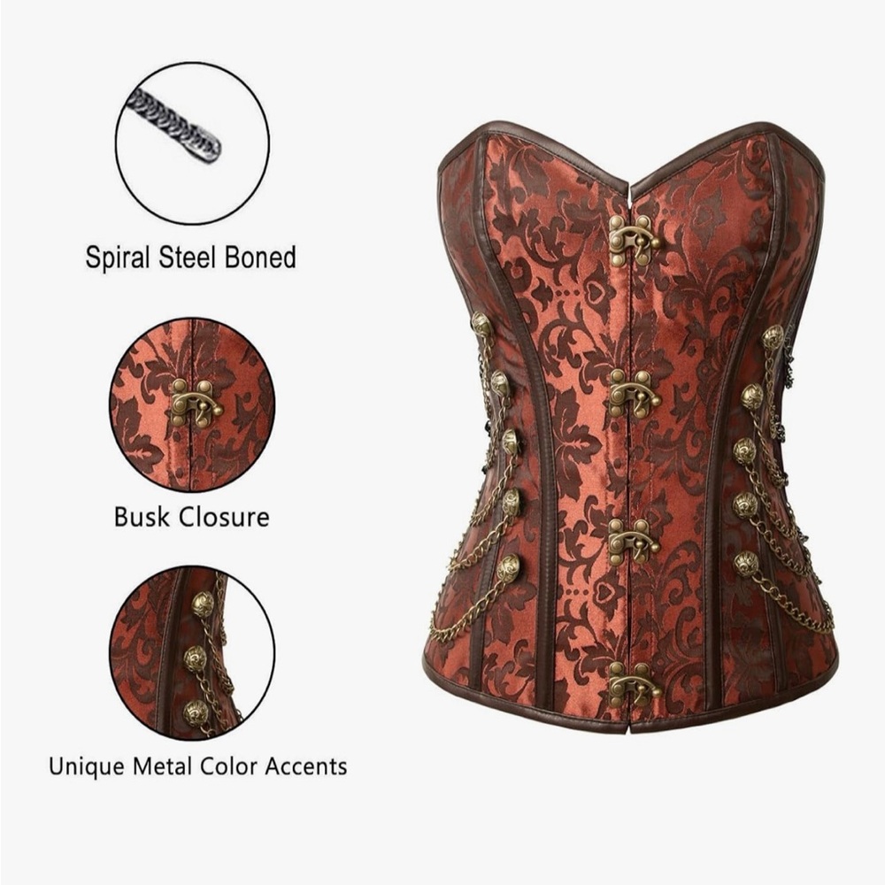 Brown Corset with Chain Details - Picture 4 of 13